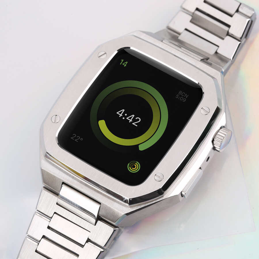 Apple Watch 44mm Zore KRD-64 Metal Kordon - Görsel 5