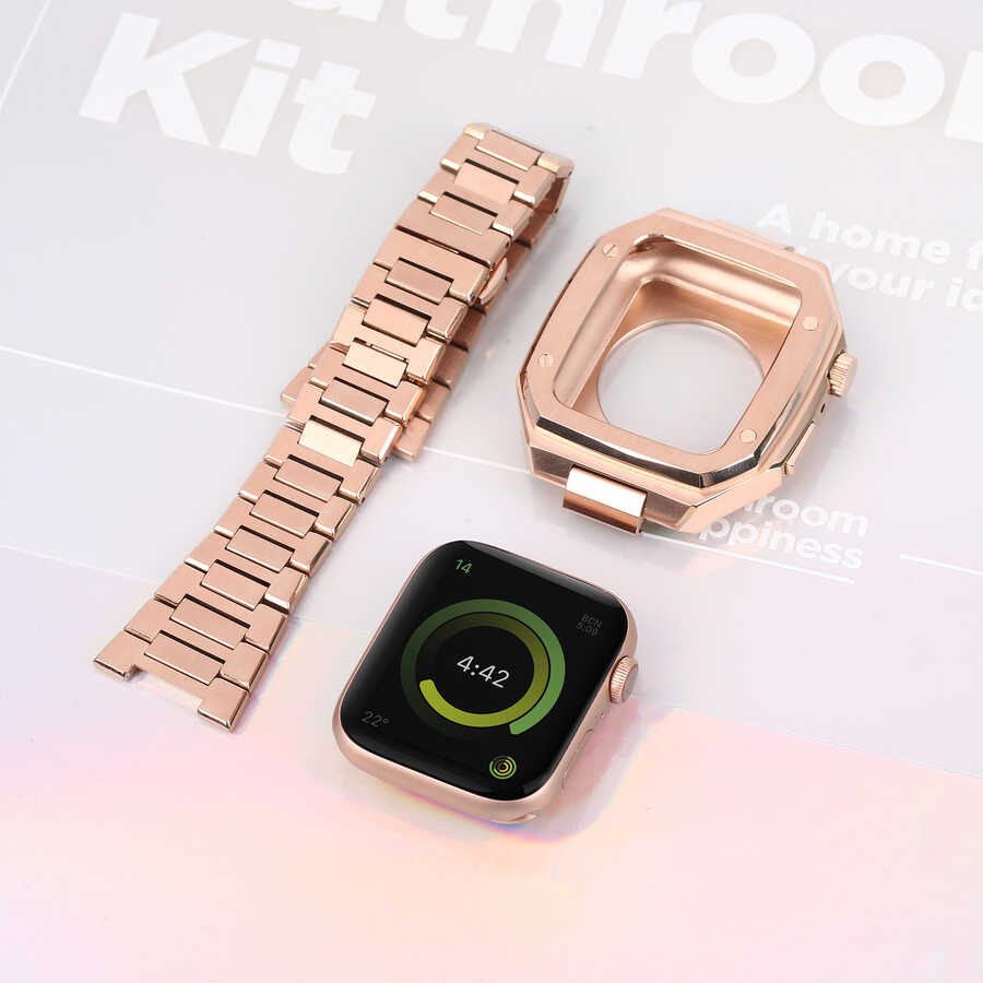 Apple Watch 44mm Zore KRD-64 Metal Kordon - Görsel 7