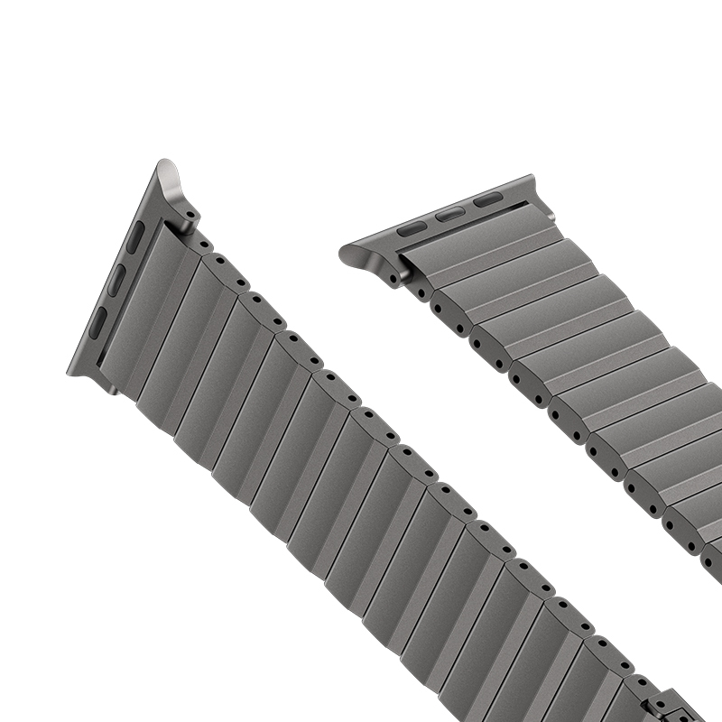Apple Watch 7 45mm Benks Aero Titan Serisi Titanyum Metal Kordon - Görsel 5