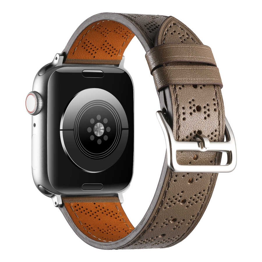 Apple Watch 7 45mm KRD-76 PU Deri Kordon Strap Kayış - Görsel 2