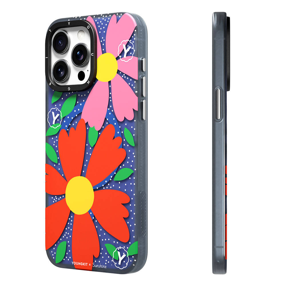 Apple iPhone 15 Pro Max Kılıf M-safe Şarj Özellikli Sunshine Tasarımlı Youngkit Colorful Serisi Kapak