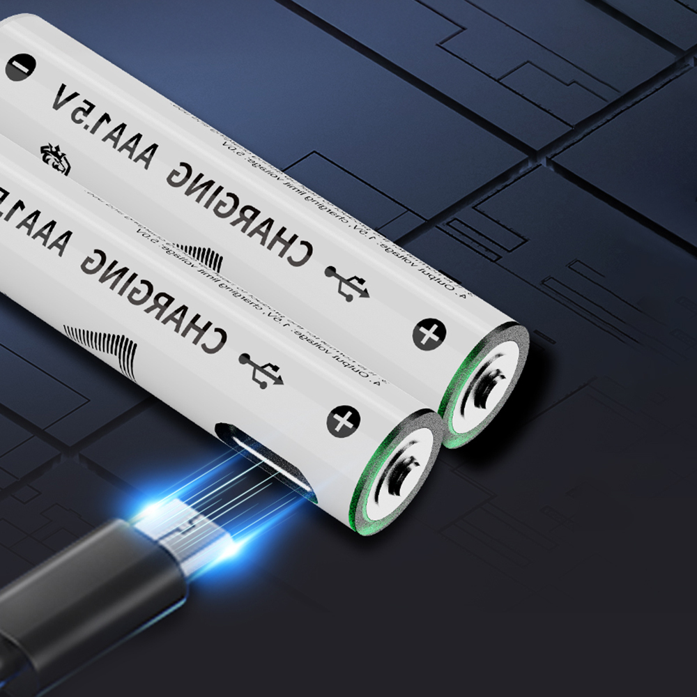 Lenyes AAA107 Type-C Şarj Portlu Şarj Edilebilir AAA Lityum-ion Pil 600mWh 1.5V 2 Adet