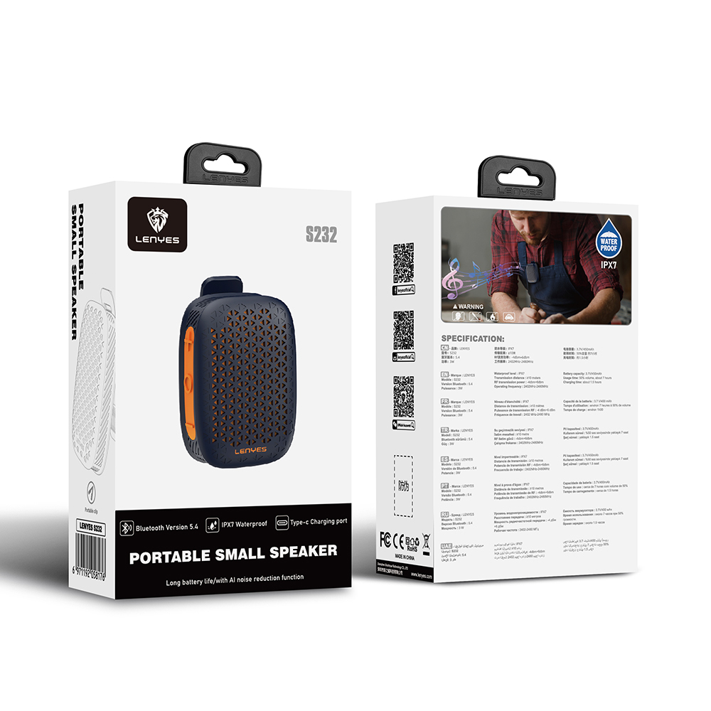 Lenyes S232 TWS Mandallı Bluetooth Speaker Hoparlör v5.4 - Görsel 9