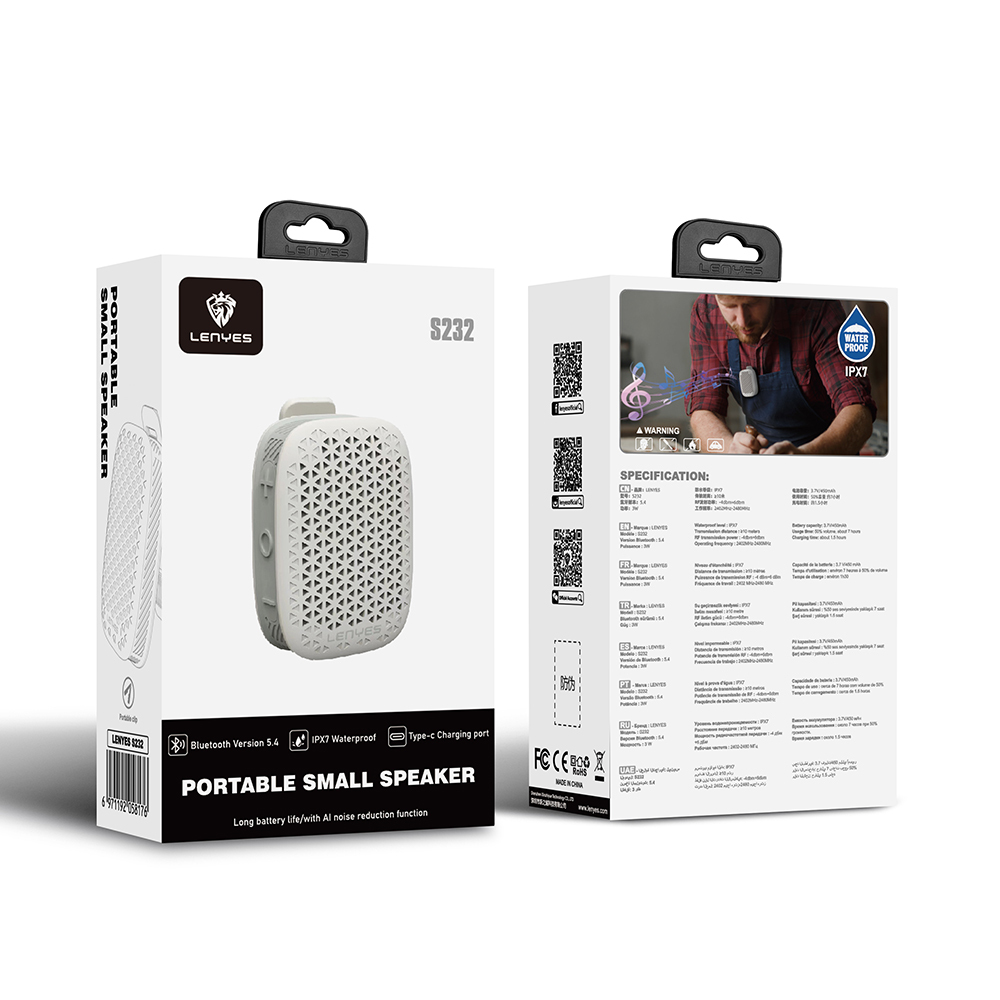 Lenyes S232 TWS Mandallı Bluetooth Speaker Hoparlör v5.4 - Görsel 10