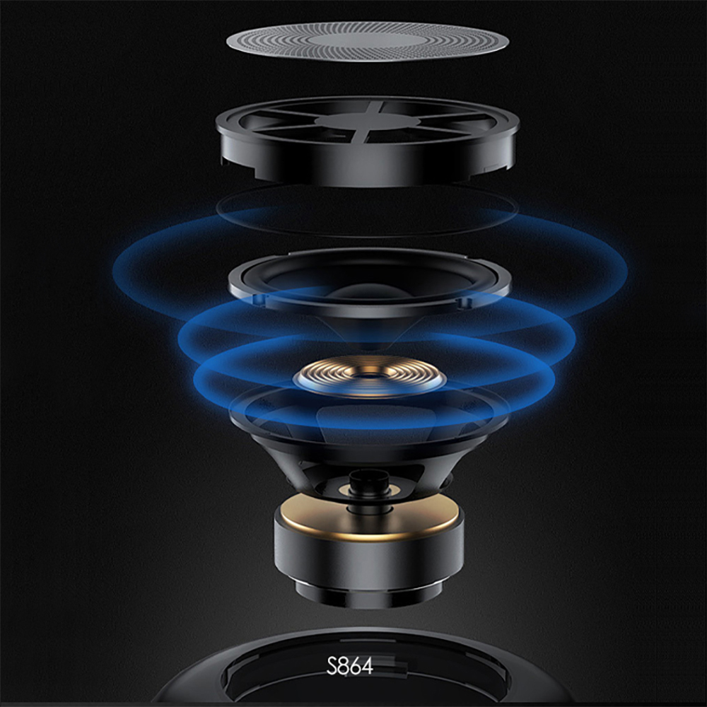 Lenyes S864 RGB Işıklı Taşınabilir TWS Bluetooth Speaker Hoparlör v5.3 - Görsel 3