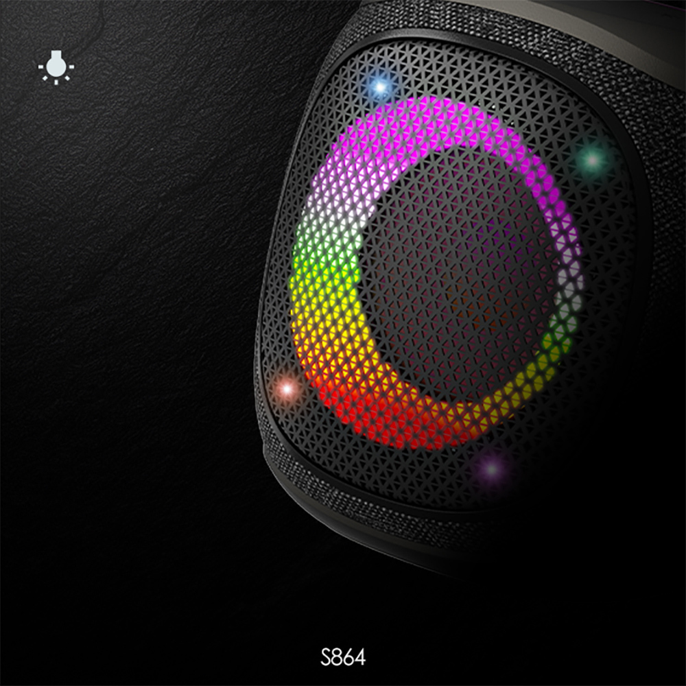 Lenyes S864 RGB Işıklı Taşınabilir TWS Bluetooth Speaker Hoparlör v5.3 - Görsel 4