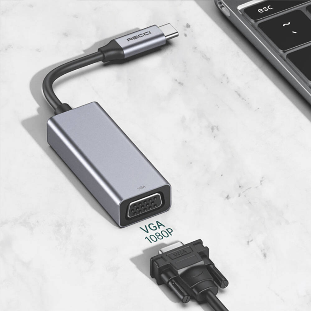 Recci RH12 VGA to Type-C Dönüştürücü Kablo - Görsel 3