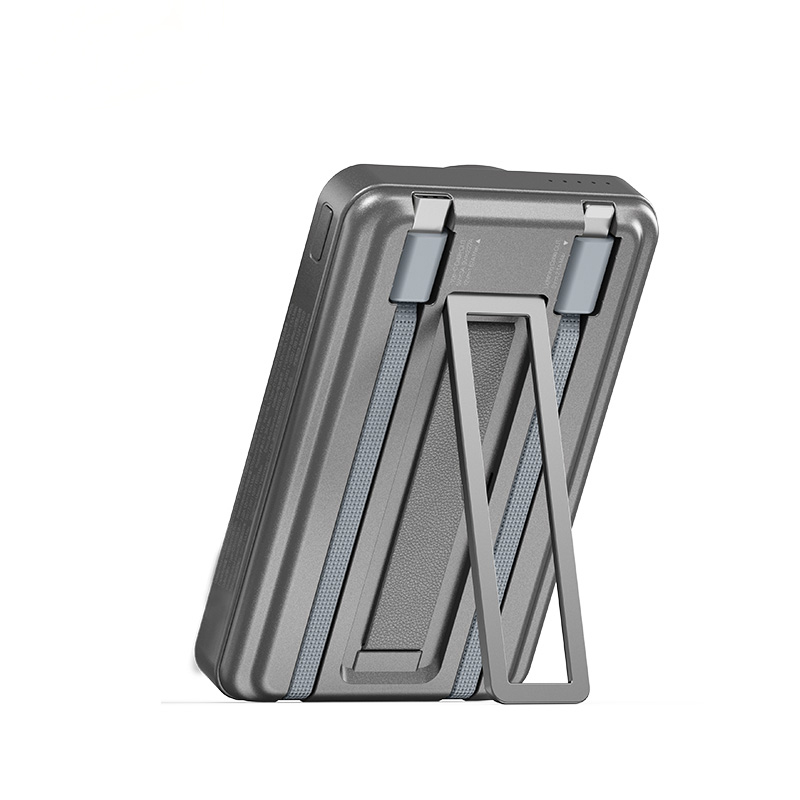 Recci RPB-W23 PD 20W Led Göstergeli Standlı Kablosuz Şarj Özellikli Type-C ve Lightning Kablolu Powerbank 15W 10000mAh - Görsel 3