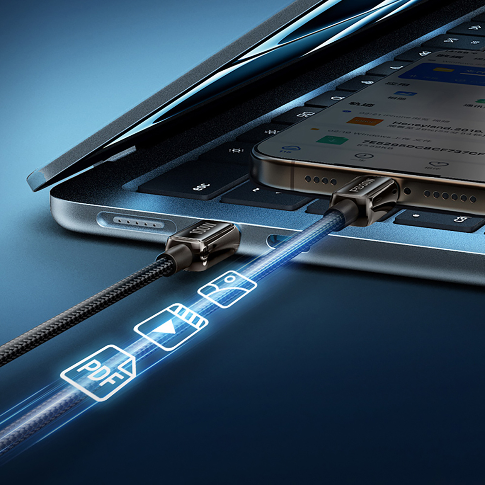 Recci RS42C Lamp Display Serisi USB-A to Type-C 100W Hızlı Şarj Özellikli Data ve Şarj Kablosu 1.5M - Görsel 4