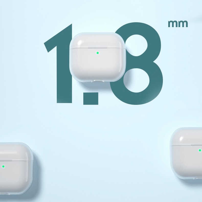 Apple Airpods 3. Nesil Kılıf Şeffaf Sert Kristal Zore Airbag 14 Kılıf - Görsel 5