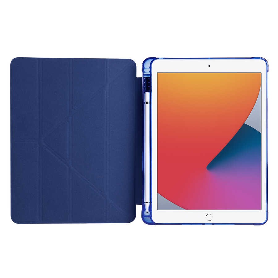 Apple iPad 9.7 2017 (5.Nesil) Kılıf Zore Tri Folding Kalem Bölmeli Standlı Kılıf - Görsel 3