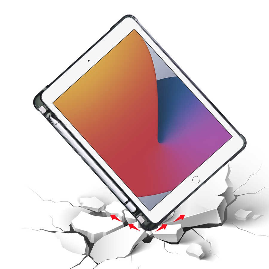 Apple iPad 9.7 2017 (5.Nesil) Kılıf Zore Tri Folding Kalem Bölmeli Standlı Kılıf - Görsel 4
