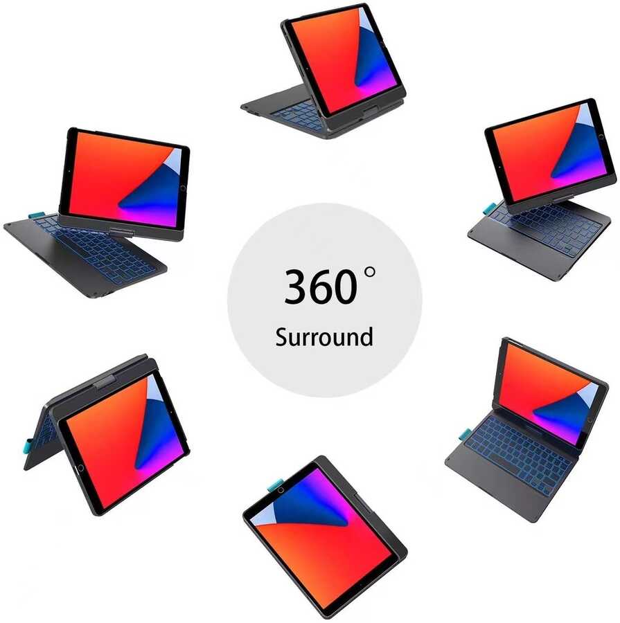 Apple iPad Pro 11 Wiwu Waltz Rotating Keyboard Kablosuz Dönebilen Klavye - Görsel 3