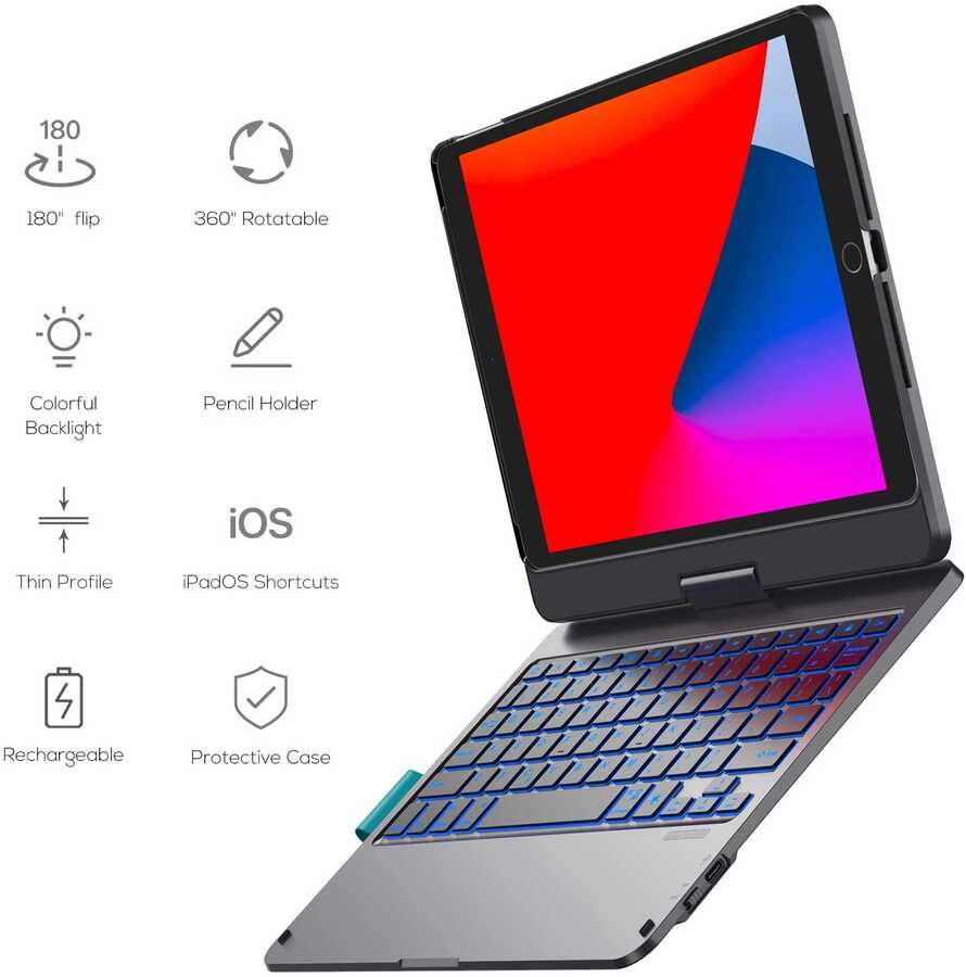 Apple iPad Pro 11 Wiwu Waltz Rotating Keyboard Kablosuz Dönebilen Klavye - Görsel 4