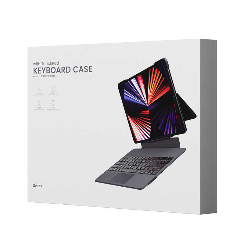 Apple iPad Pro 12.9 2018 (3.Nesil) Benks KB02 Kablosuz Klavyeli Kılıf - Görsel 13