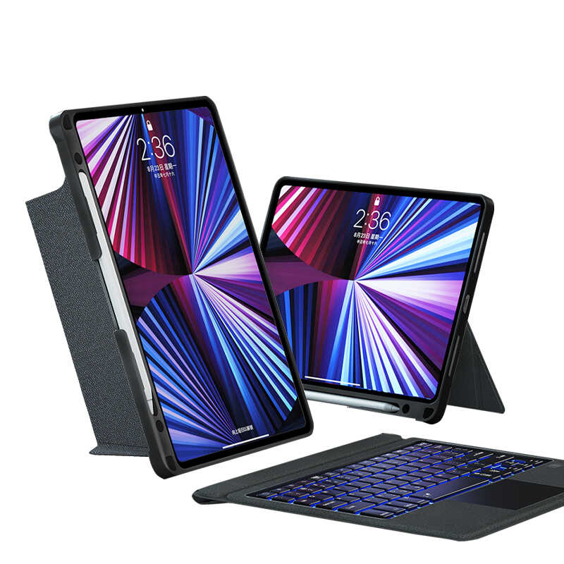 Apple iPad Pro 12.9 2018 (3.Nesil) Wiwu Mag Touch Klavyeli Standlı Kılıf - Görsel 6
