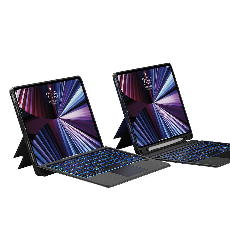 Apple iPad Pro 12.9 2018 (3.Nesil) Wiwu Mag Touch Klavyeli Standlı Kılıf - Görsel 4