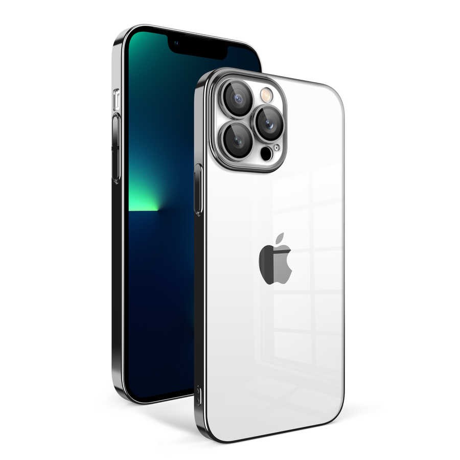 Apple iPhone 13 Pro Max Kılıf Kamera Korumalı Renkli Çerçeveli Zore Garaj Kapak