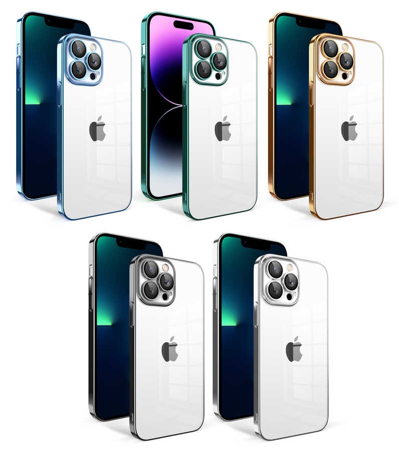 Apple iPhone 13 Pro Max Kılıf Kamera Korumalı Renkli Çerçeveli Zore Garaj Kapak - Görsel 2