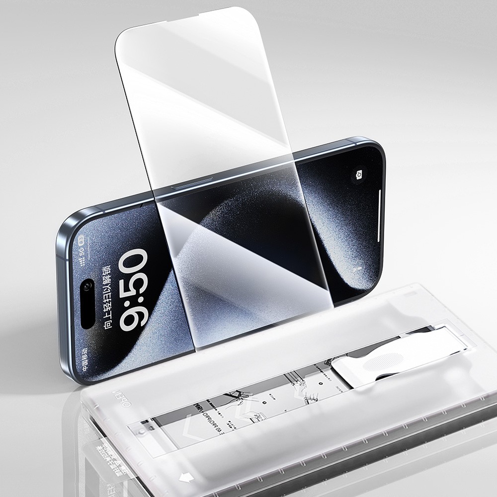 Apple iPhone 13 Zore 3D Oliv HD Temperli Cam Ekran Koruyucu + Kolay Uygulama Aparatı - Görsel 5