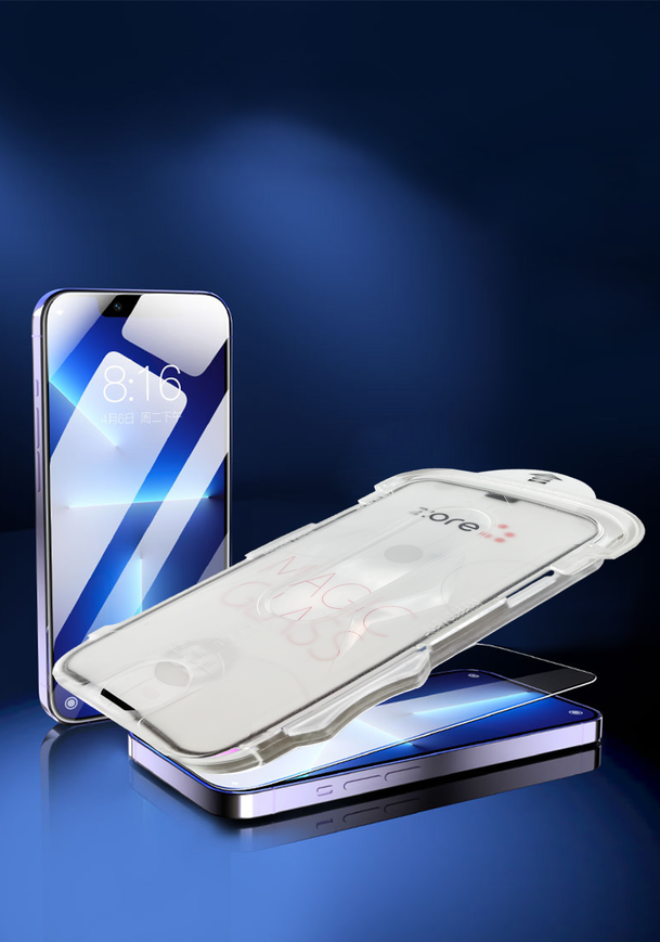 Apple iPhone 13 Zore Kolay Uygulama Aparatlı 5D Magic Glass Cam Ekran Koruyucu - Görsel 4