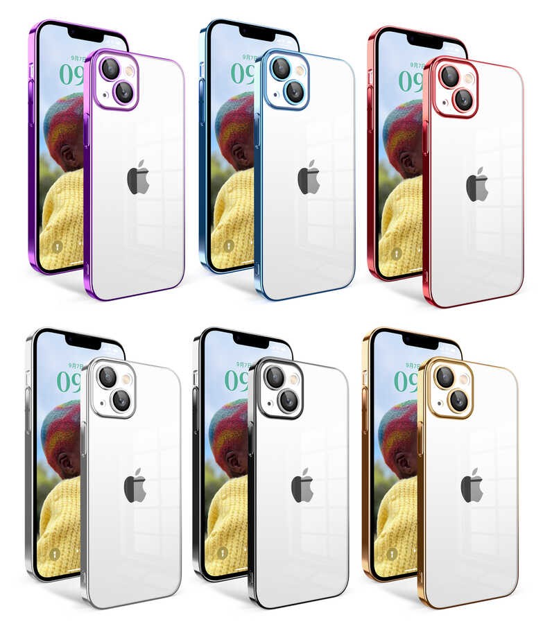 Apple iPhone 14 Kılıf Kamera Korumalı Renkli Çerçeveli Zore Garaj Kapak - Görsel 2