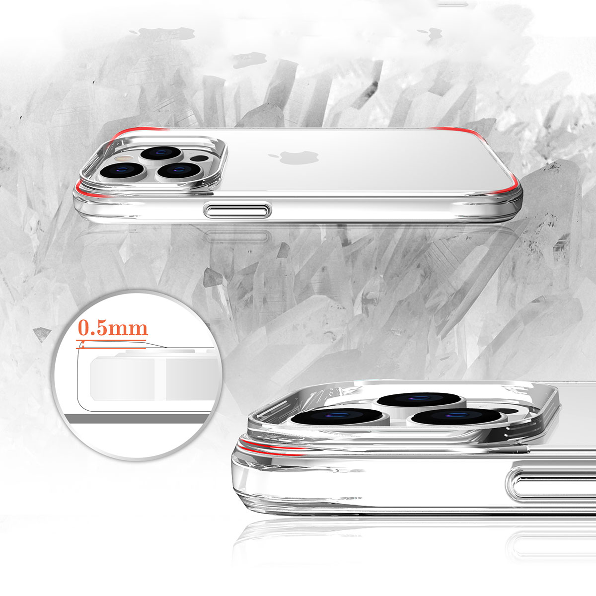 Apple iPhone 14 Pro Kılıf Zore Şeffaf Ultra İnce Airbag Tasarımlı Okka Kapak - Görsel 7