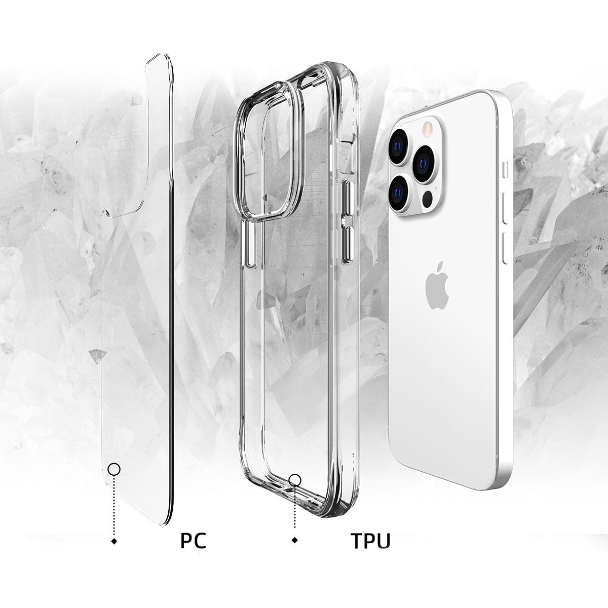 Apple iPhone 14 Pro Max Kılıf Zore Şeffaf Ultra İnce Airbag Tasarımlı Okka Kapak - Görsel 6