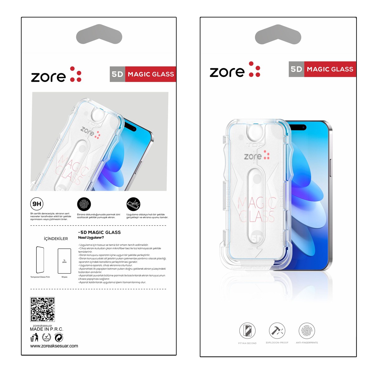 Apple iPhone 14 Pro Max Zore Kolay Uygulama Aparatlı 5D Magic Glass Cam Ekran Koruyucu - Görsel 6