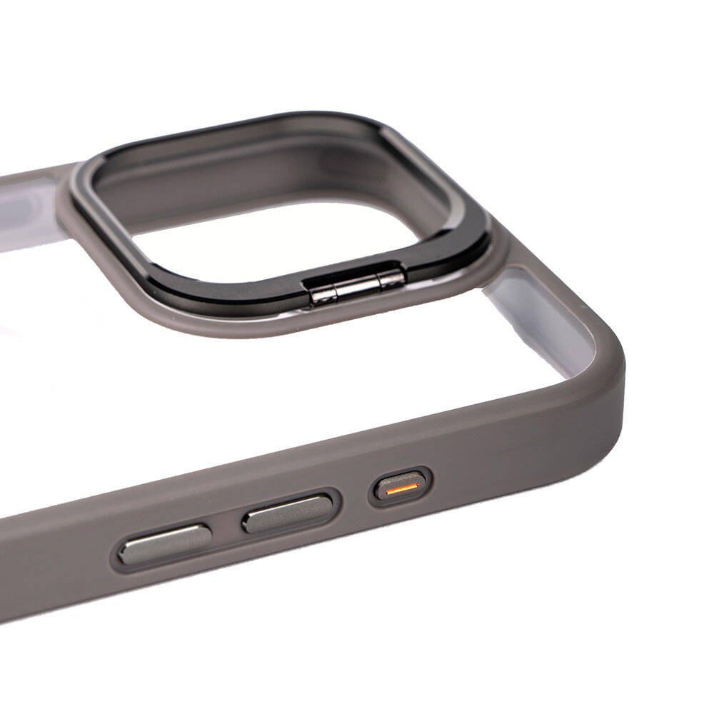 Apple iPhone 15 Pro Max Kılıf Kamera Lens Korumalı Standlı Zore Klon Lensli Kapak - Görsel 2