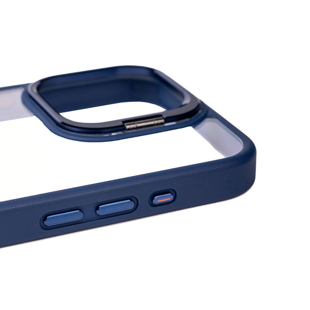 Apple iPhone 15 Pro Max Kılıf Kamera Lens Korumalı Standlı Zore Klon Lensli Kapak - Görsel 5