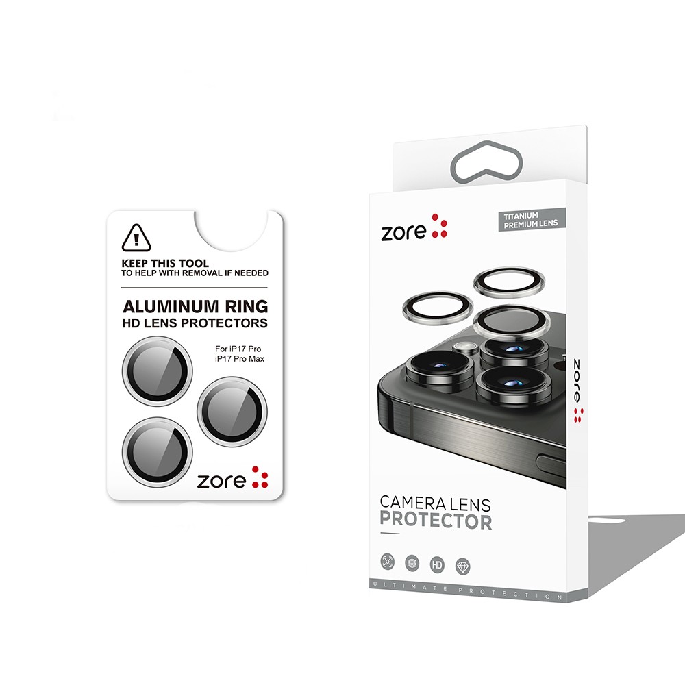 Apple iPhone 17 Pro Zore CL-12 Premium Safir Parmak İzi Bırakmayan Anti-Reflective Kamera Lens Koruyucu