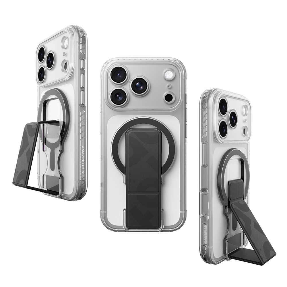 Apple iPhone 18 Pro Kılıf M-safe Şarj Özellikli Standlı Amazingthing Titan Pro Grip Stand Serisi Kapak - Görsel 6