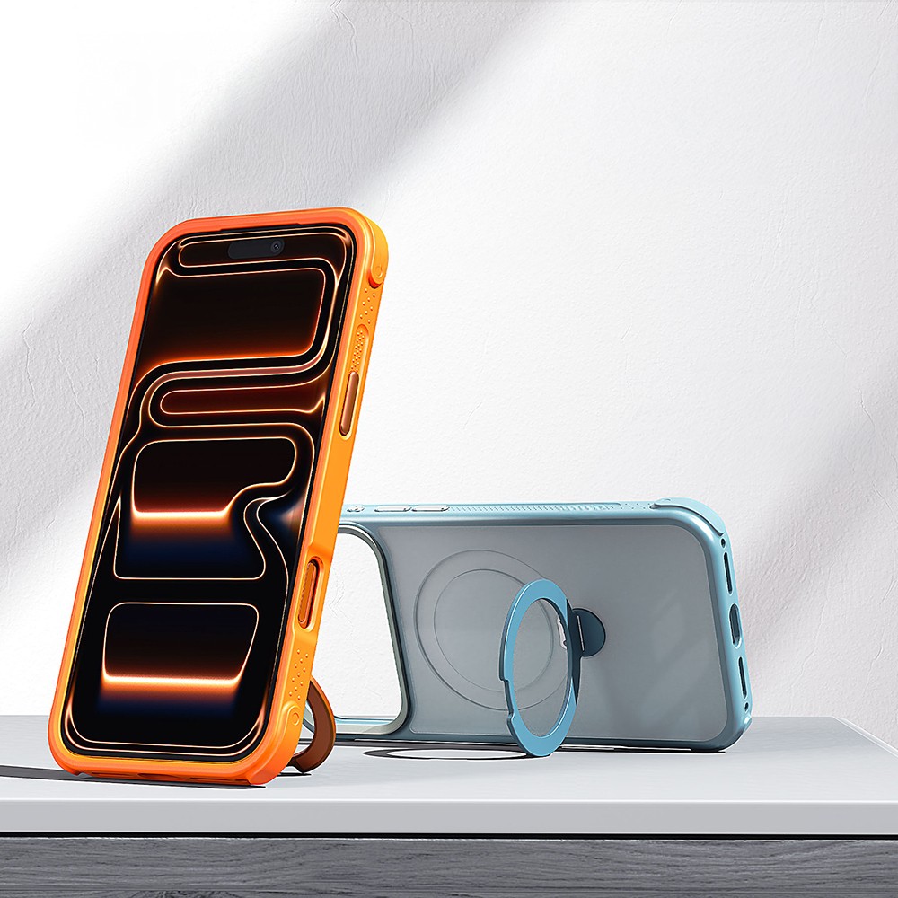 Apple iPhone 18 Pro Kılıf M-safe Şarj Özellikli Standlı Lenyes Eclat Kapak
