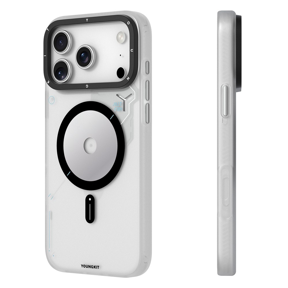 Apple iPhone 18 Pro Max Kılıf M-safe Şarj Özellikli Disk Desenli Youngkit Disc Battle Kapak - Görsel 3
