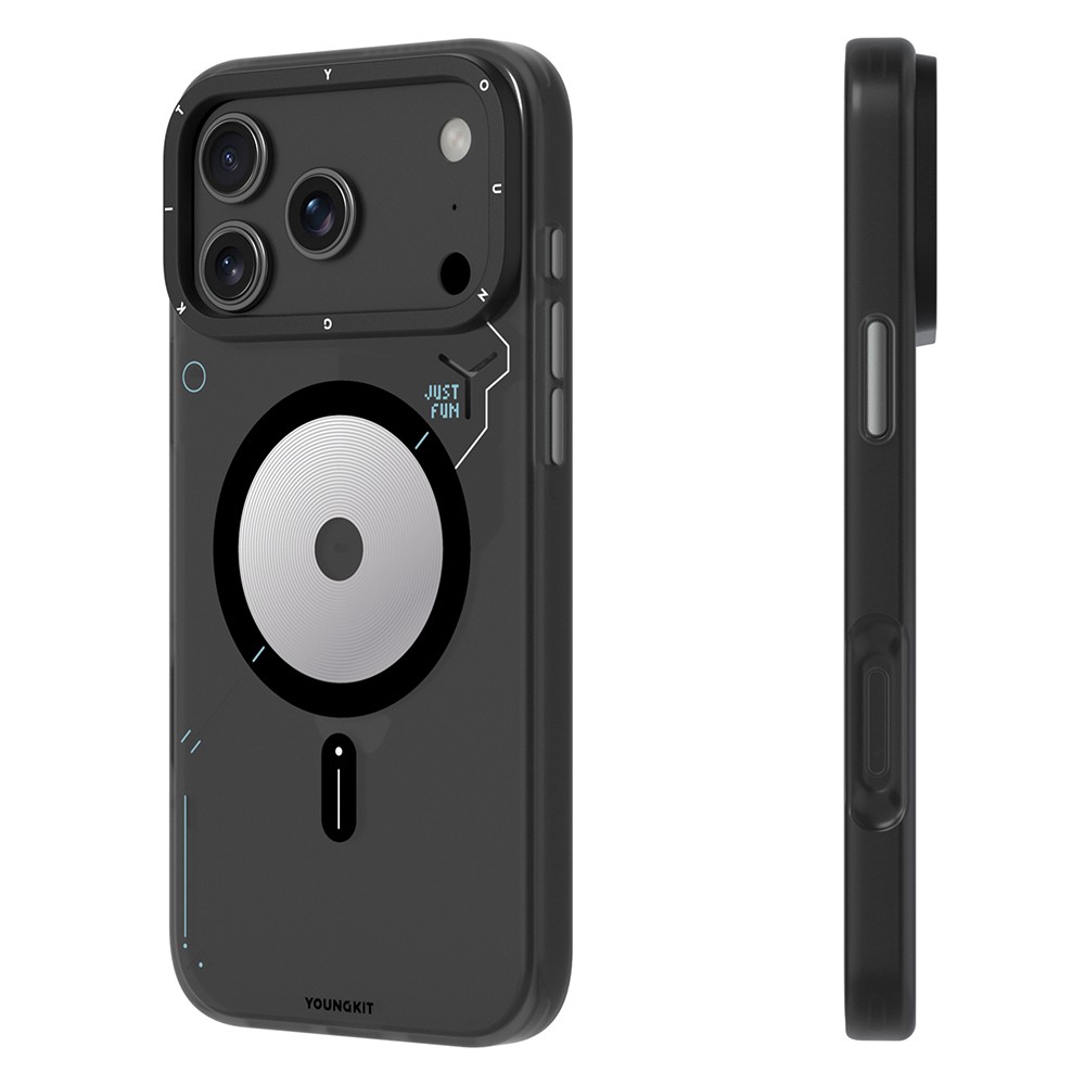 Apple iPhone 18 Pro Max Kılıf M-safe Şarj Özellikli Disk Desenli Youngkit Disc Battle Kapak - Görsel 4