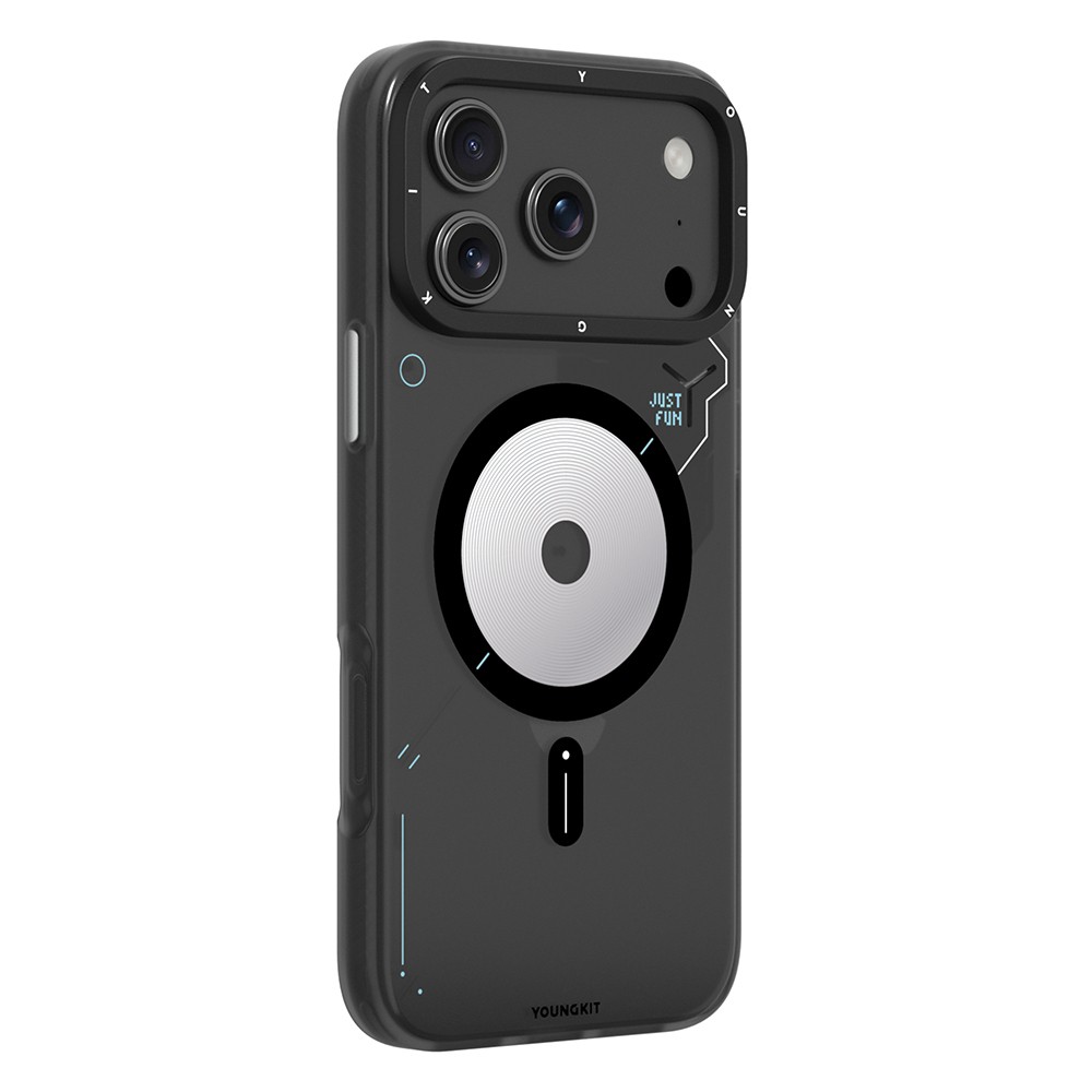 Apple iPhone 18 Pro Max Kılıf M-safe Şarj Özellikli Disk Desenli Youngkit Disc Battle Kapak - Görsel 6