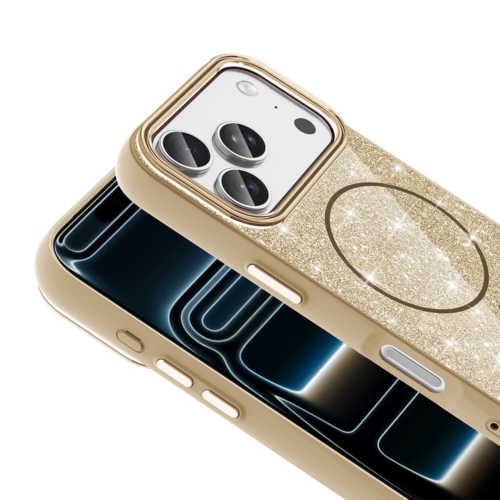 Apple iPhone 18 Pro Max Kılıf M-safe Şarj Özellikli Parlayan Simli Zore Okso Kapak - Görsel 11