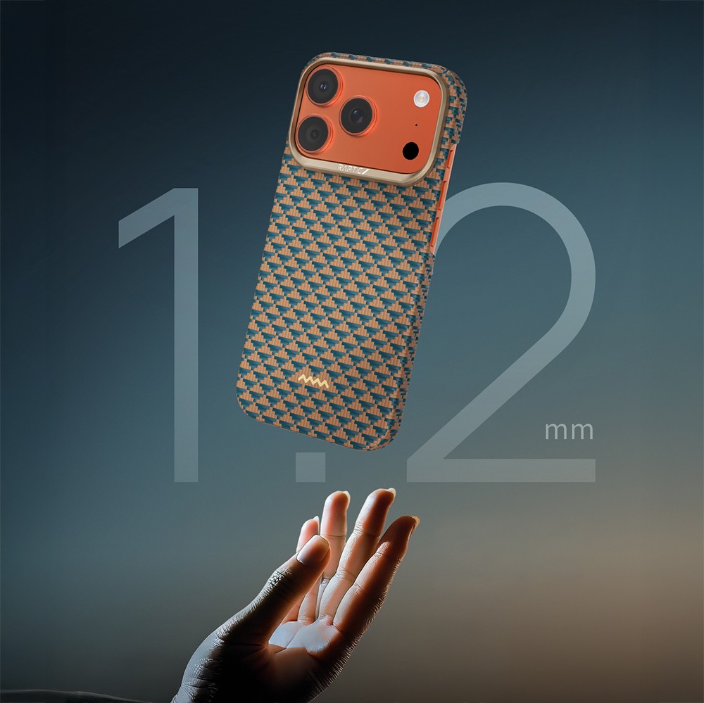 Apple iPhone 18 Pro Max Kılıf M-safe Şarj Özellikli Raptic Aramid Skin Origin Serisi Karbon Kapak - Görsel 9