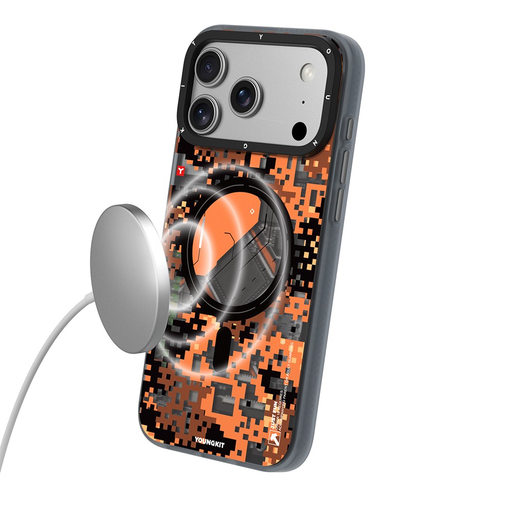 Apple iPhone 18 Pro Max Kılıf M-Safe Şarj Özellikli Youngkit Camouflage Sykell Serisi Kapak - Görsel 14