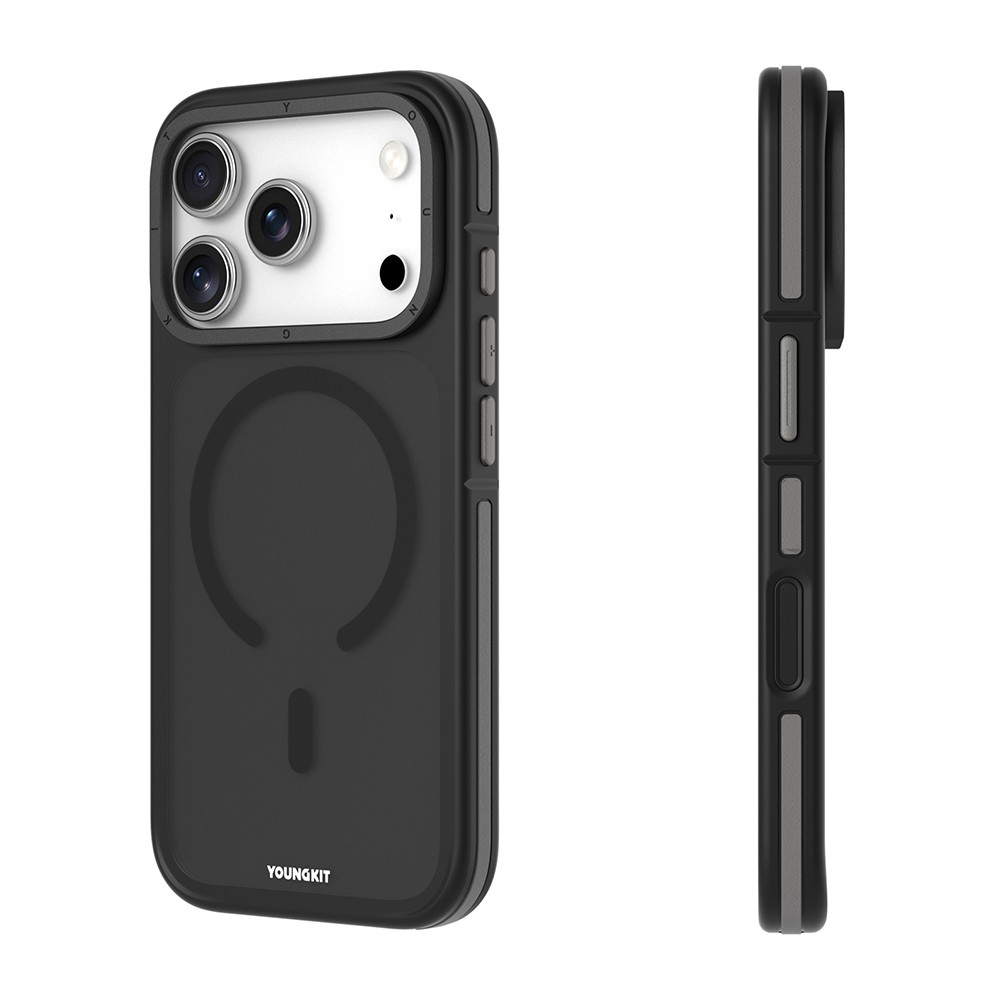 Apple iPhone 18 Pro Max Kılıf M-safe Şarj Özellikli Youngkit Rock Sand Serisi Kapak - Görsel 11