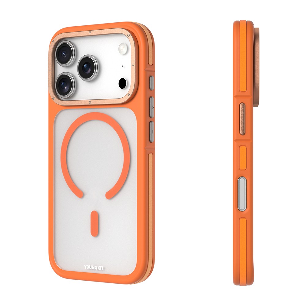Apple iPhone 18 Pro Max Kılıf M-safe Şarj Özellikli Youngkit Rock Sand Serisi Kapak - Görsel 13