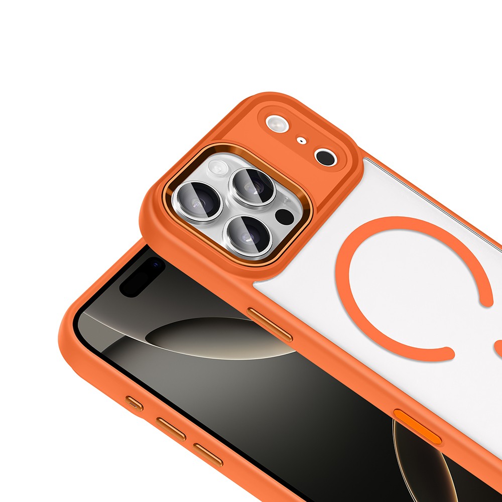 Apple iPhone 18 Pro Max Kılıf Wireless Şarj Özellikli Zore Krom M-safe Silikon Kapak - Görsel 3