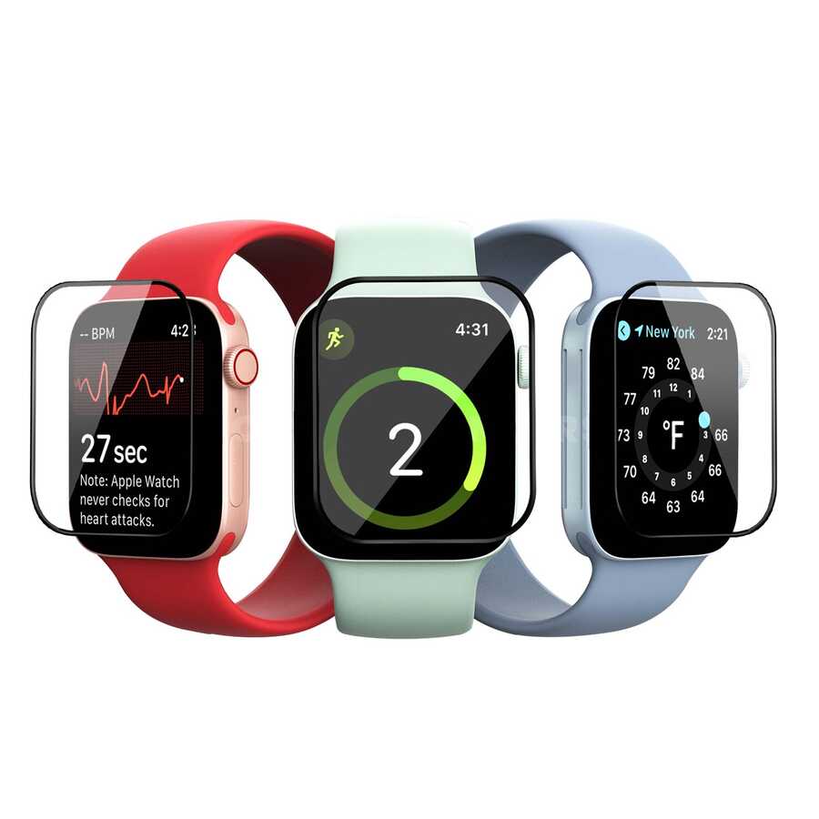 Apple Watch 44mm Zore PMMA Silikon Body Saat Ekran Koruyucu - Görsel 3