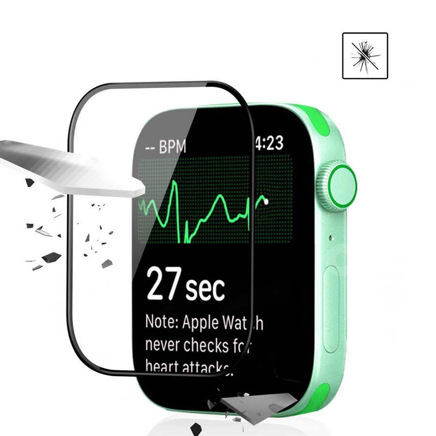 Apple Watch 44mm Zore PMMA Silikon Body Saat Ekran Koruyucu - Görsel 4