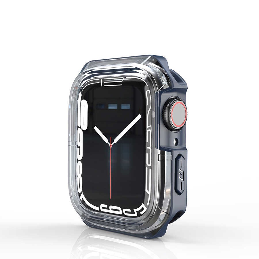 Apple Watch 7 45mm Zore Watch Gard 08 Sert PC + Silikon Koruyucu - Görsel 4