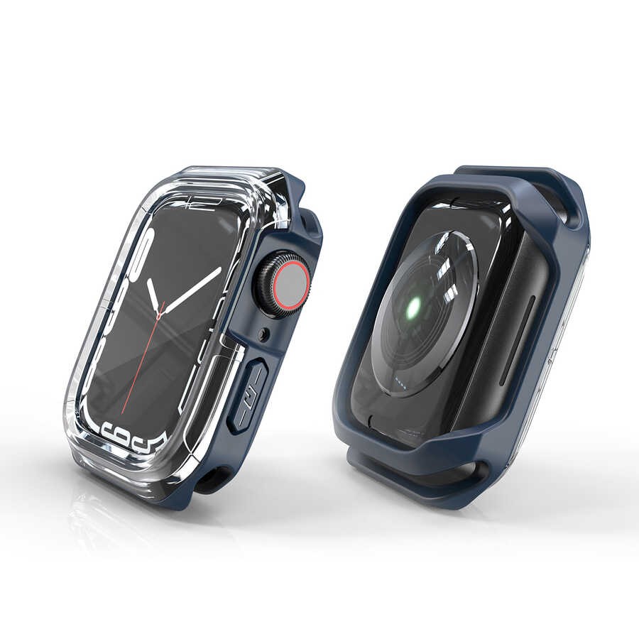 Apple Watch 7 45mm Zore Watch Gard 08 Sert PC + Silikon Koruyucu - Görsel 5
