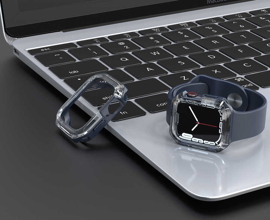 Apple Watch 7 45mm Zore Watch Gard 08 Sert PC + Silikon Koruyucu - Görsel 8