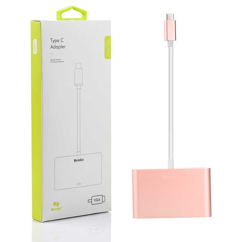 Benks U20 Type-C to 3 in 1 Adaptör (Usb 3.0+VGA+Type-C) - Görsel 3