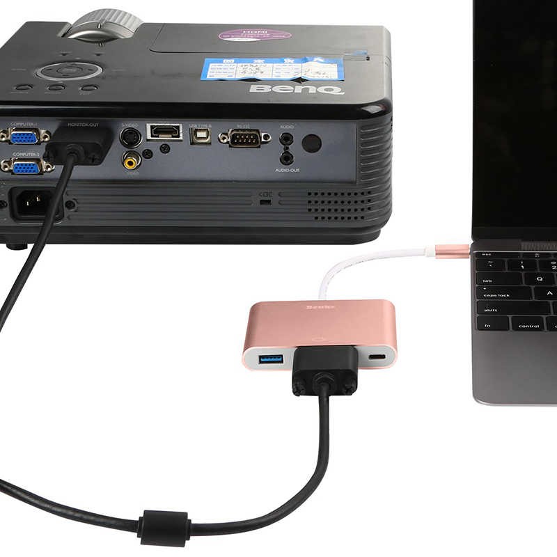 Benks U20 Type-C to 3 in 1 Adaptör (Usb 3.0+VGA+Type-C) - Görsel 7